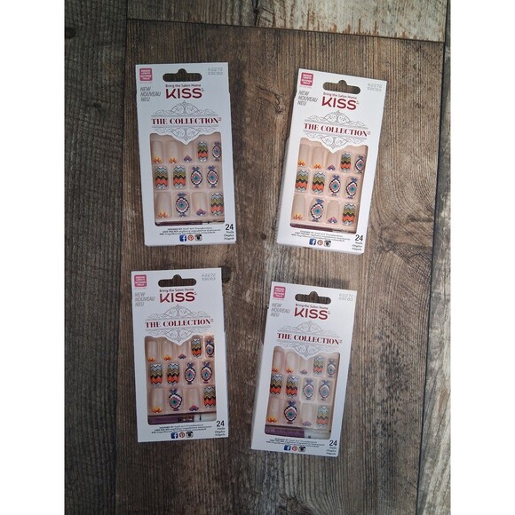 Kiss Other - BUNDLE OF 4 KISS The Collection Artificial Medium Nails Aztec Santa Fe Design